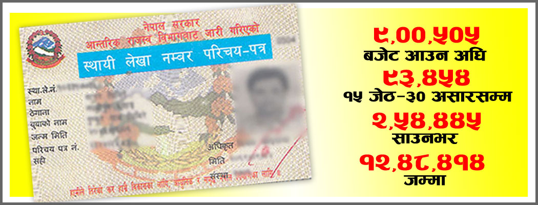 साउनमा मात्रै २ लाख ५४ हजारले लिए प्यान
