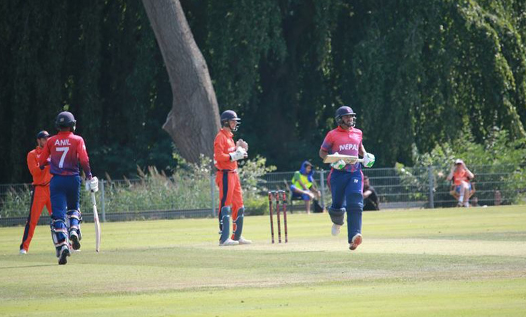 एक दिवसीय क्रिकेट अन्तर्गत नेपाल र नेदरल्याण्ड्स बीचकाे दोस्रो खेल जारी