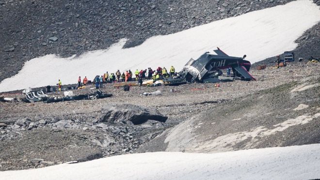 स्वीटजरल्याण्ड विमान दुर्घटनामा बीस यात्रुको मृत्यु