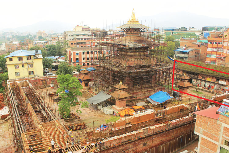 मन्दिर र सत्तल पुनर्निर्माणमा अवरोध