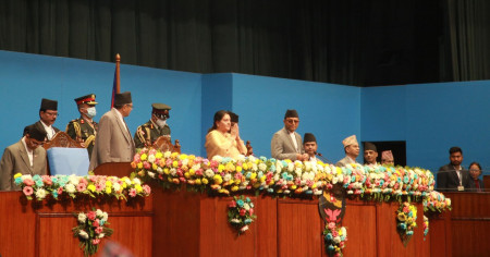संसद्को संयुक्त बैठकलाई राष्ट्रपति भण्डारीको अन्तिम सम्बोधन (तस्वीरहरू)