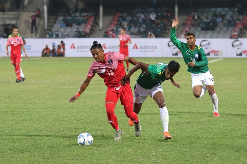 नेपाल बांग्लादेशसँग २-० गोल अन्तरले पराजित