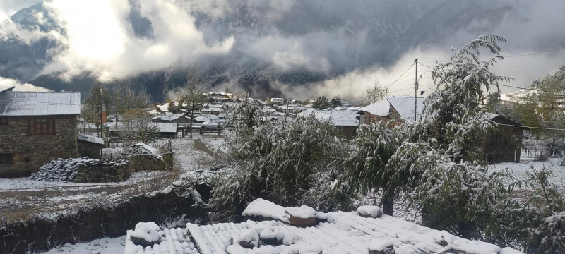 हुम्लामा हिमपातः तापक्रम माइनसमा झर्यो, सुनखानी प्रहरी चौकी सदरमुकाम सर्यो