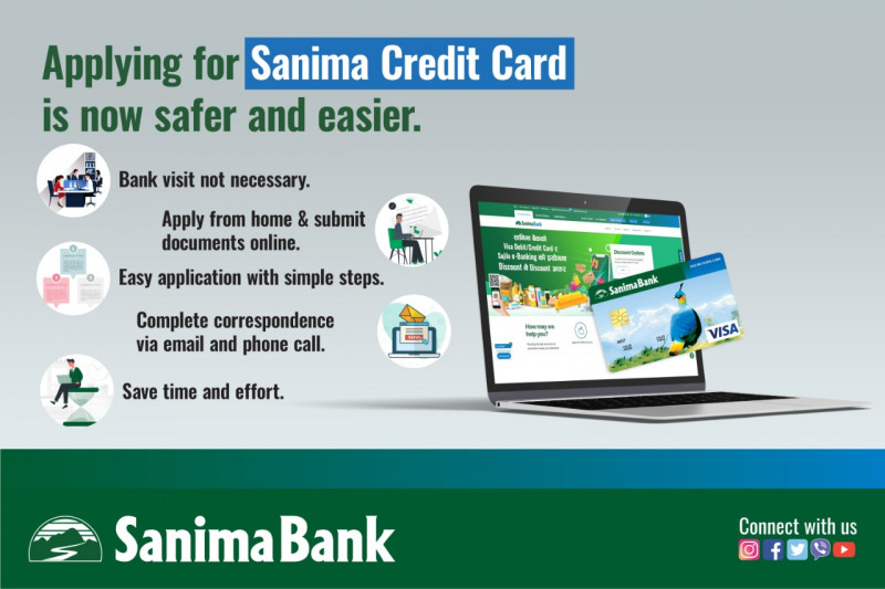सानिमा ब्यांकको क्रेडिट कार्डका लागि अनलाइनबाटै आवेदन दिन मिल्ने
