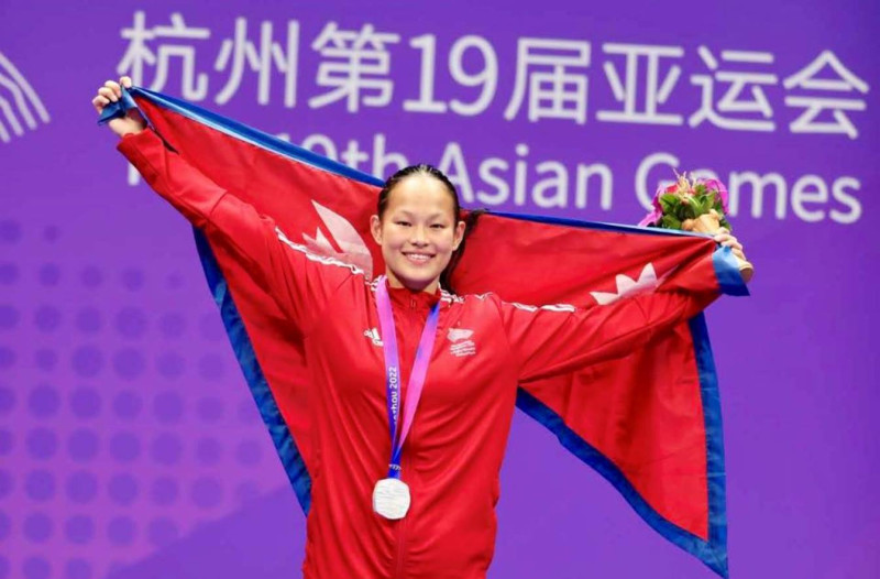 एशियाली खेलकूदमा एरिकाले जितिन् रजत पदक