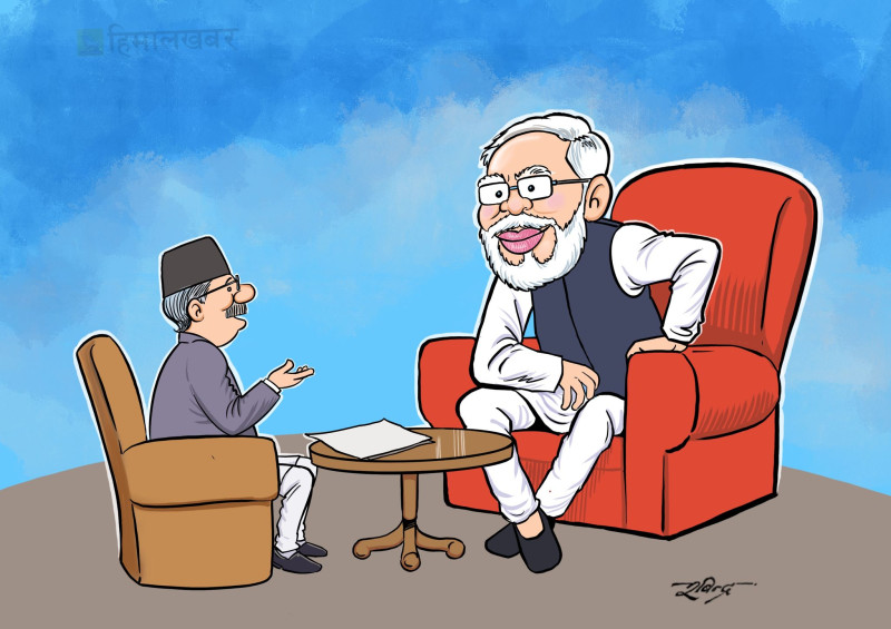 मोदी दरबारमा पुष्पकमल