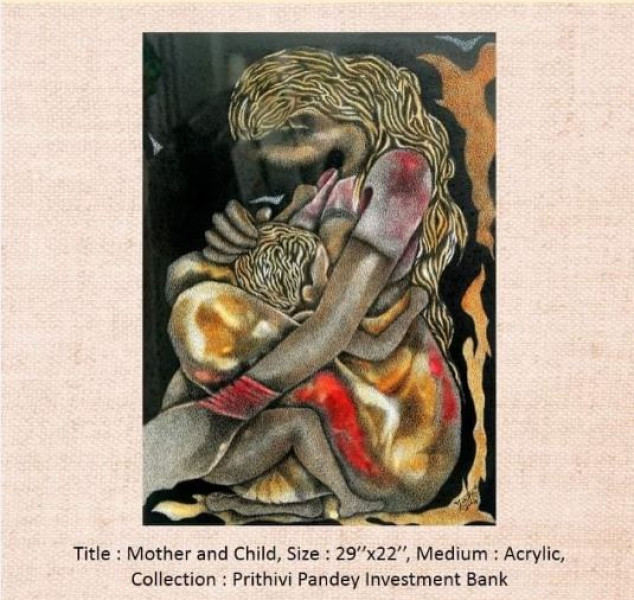 तीर्थ निरौलाको एकल भर्चुअल कला प्रदर्शनीमा महामारी बिम्ब