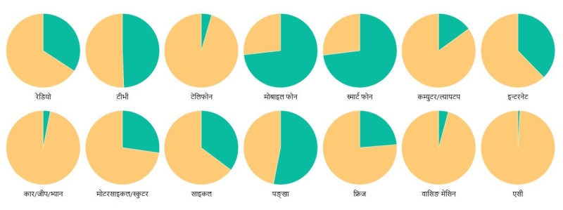 दुईमध्ये एक नेपालीका घरमा टेलिभिजन, ४ प्रतिशत परिवारमा वासिङ मशिन