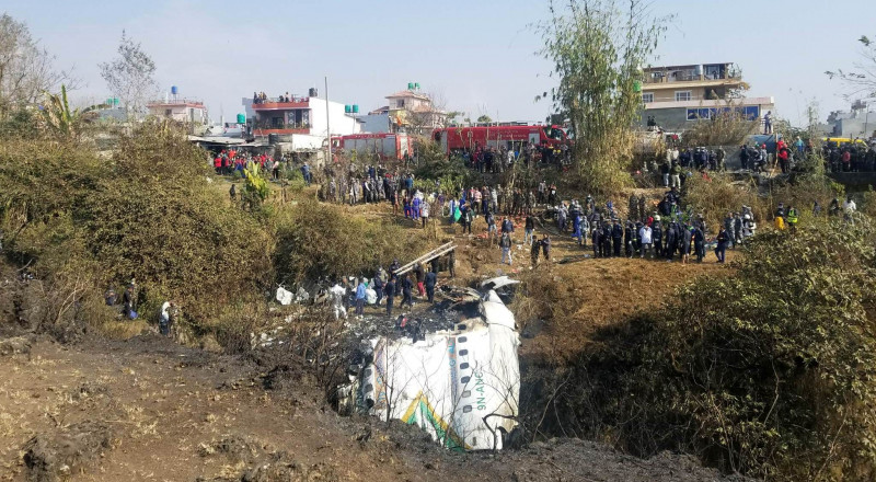 पोखरा विमान दुर्घटनामा ६८ जनाको मृत्यु